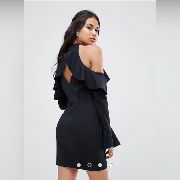 New Free People Sweet Talk Frill Mini Dress In Black Size M - Picture 2 of 13